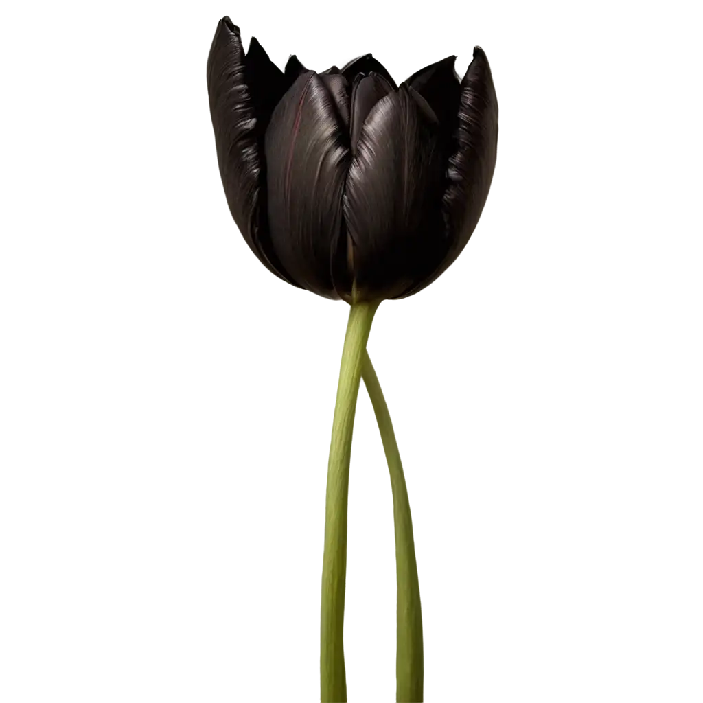 Exquisite-Black-Tulip-Rising-in-Garden-Stunning-PNG-Image-Capture