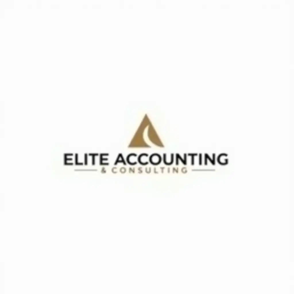 make a logo for finance consulting with the name Elite Accounting & Consulting where the name is clearly visible, in beige and black colors white background, to be attractive