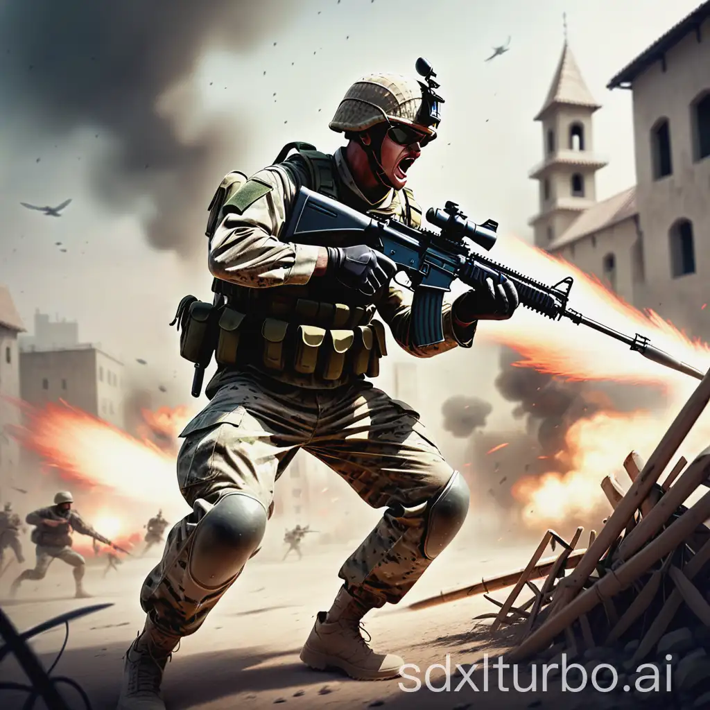 soldier fighting enemy