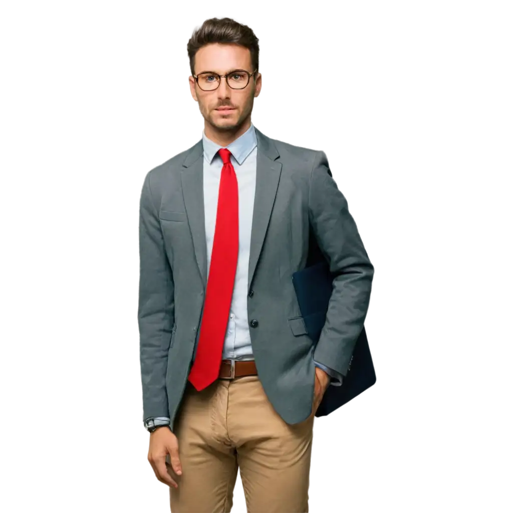 Handsome-Male-Teacher-with-Glasses-PNG-Image-Perfect-for-Educational-and-Professional-Contexts