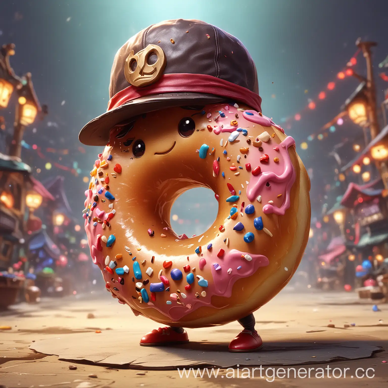 Cartoon-Doughnut-with-Timos-Hat-from-League-of-Legends