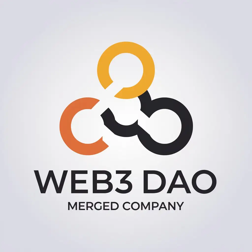 LOGO Design for Web3 DAO Merged Company Three Circles Symbol for Internet Industry