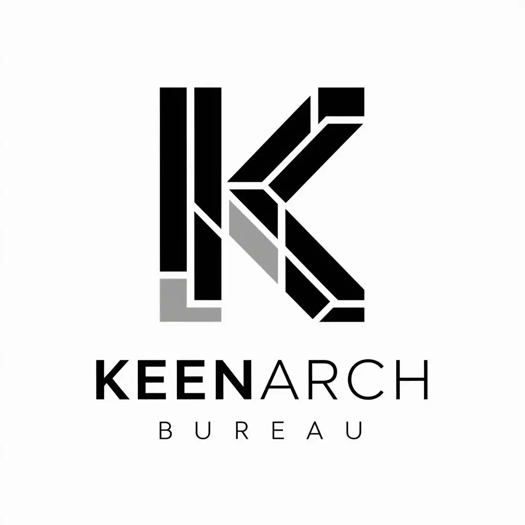 LOGO Design For Keenarch Bureau Architectural K Symbol in Minimalistic Style