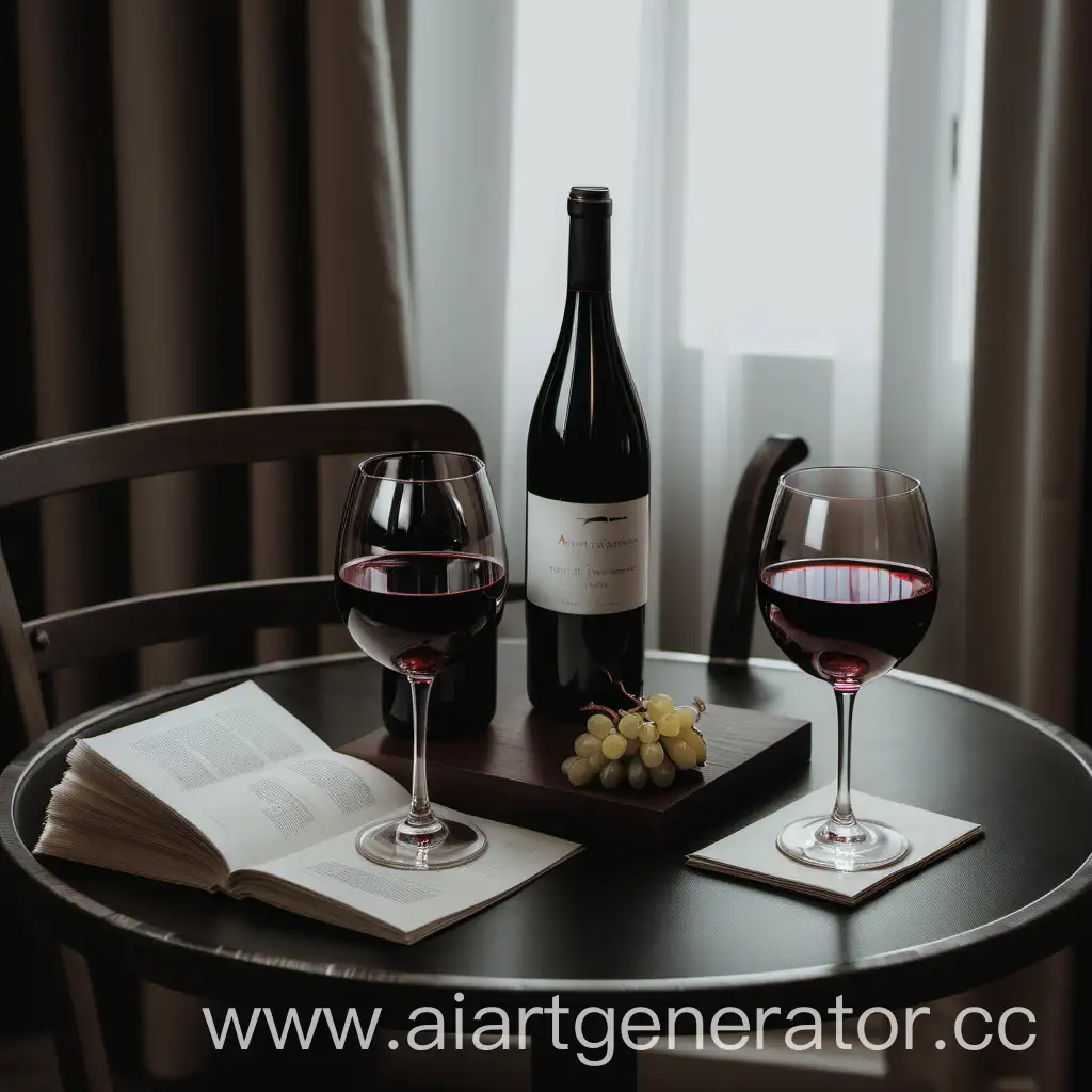 Elegant-Round-Table-Setting-with-Two-Glasses-of-Red-Wine