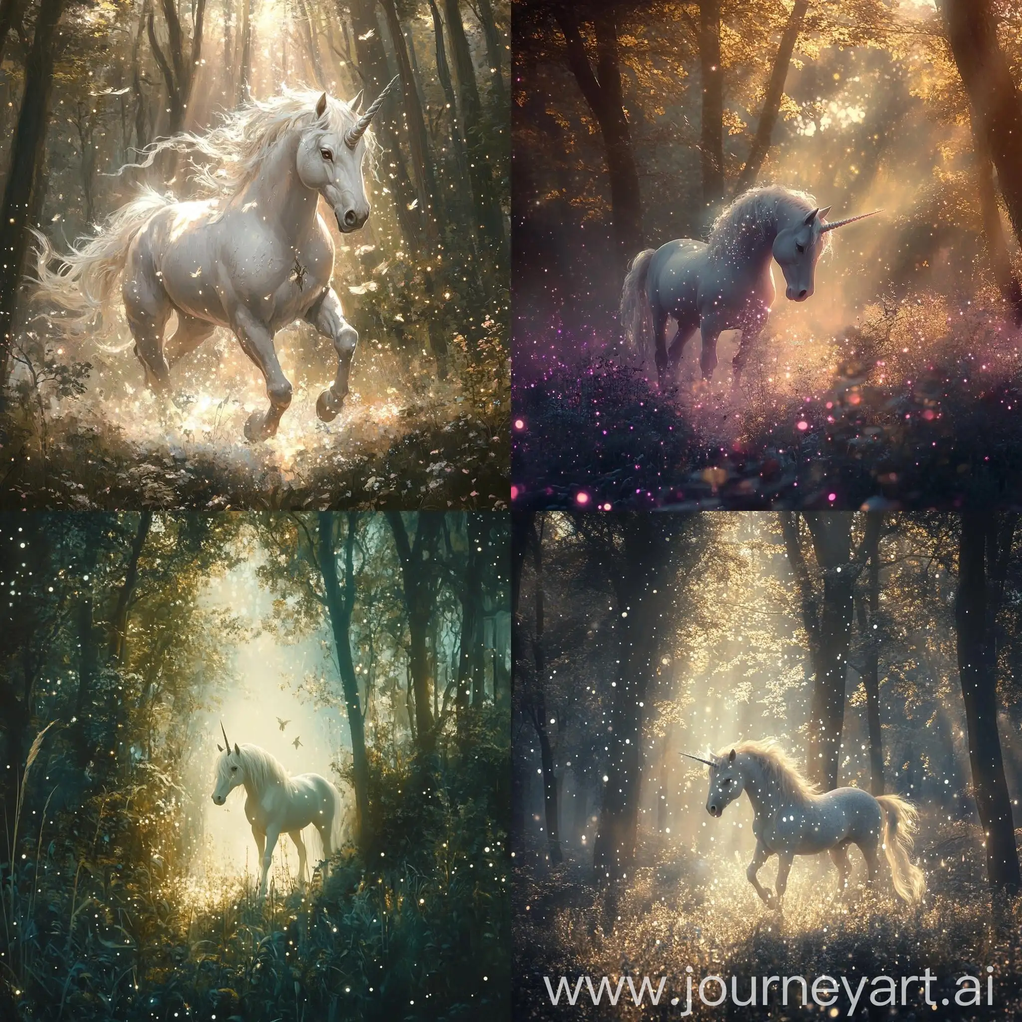 Ethereal-Fantasy-Art-of-Majestic-Unicorn-in-Sparkling-Forest-Mist