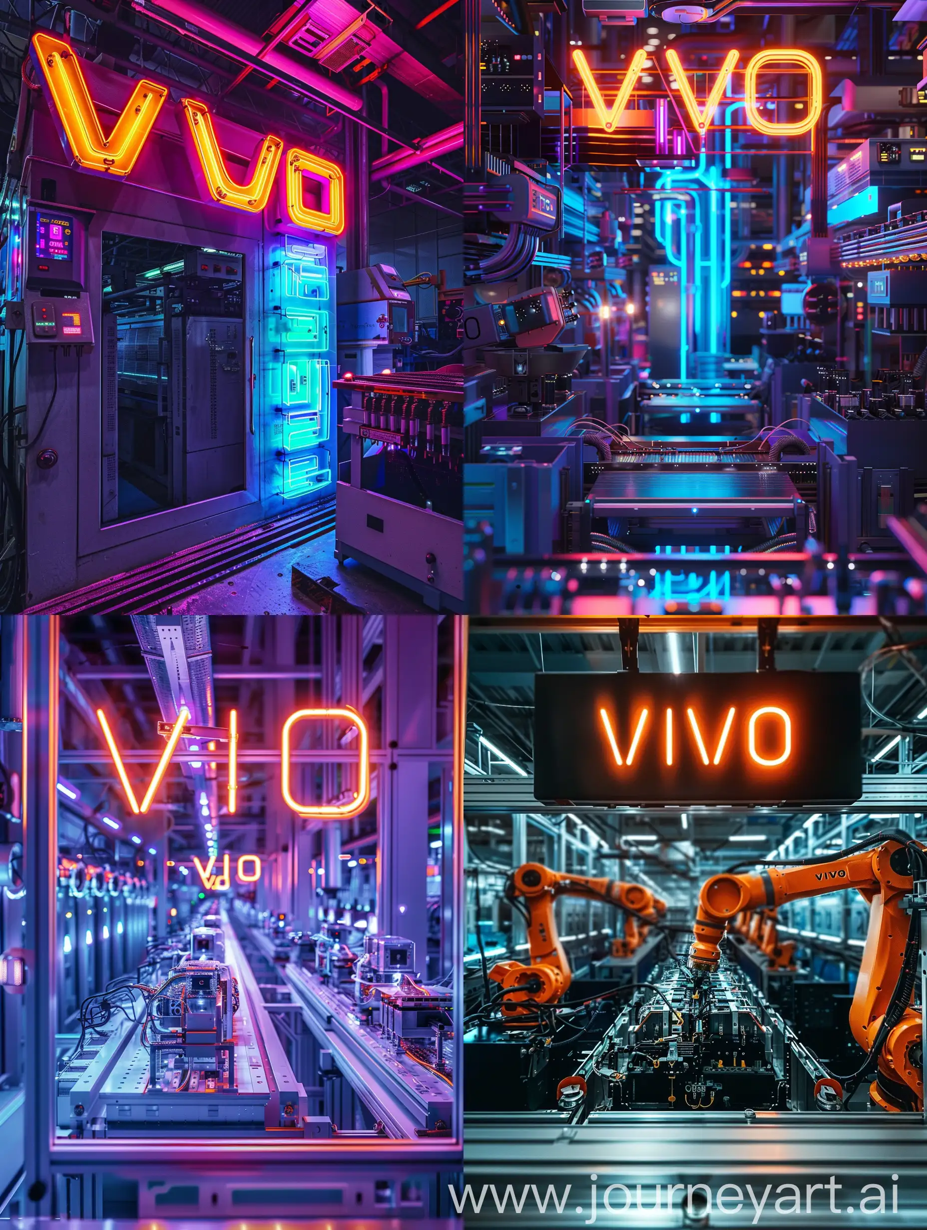 Assembly-Line-Workers-Manufacturing-ViVO-Smartphones-Under-Neon-Glow