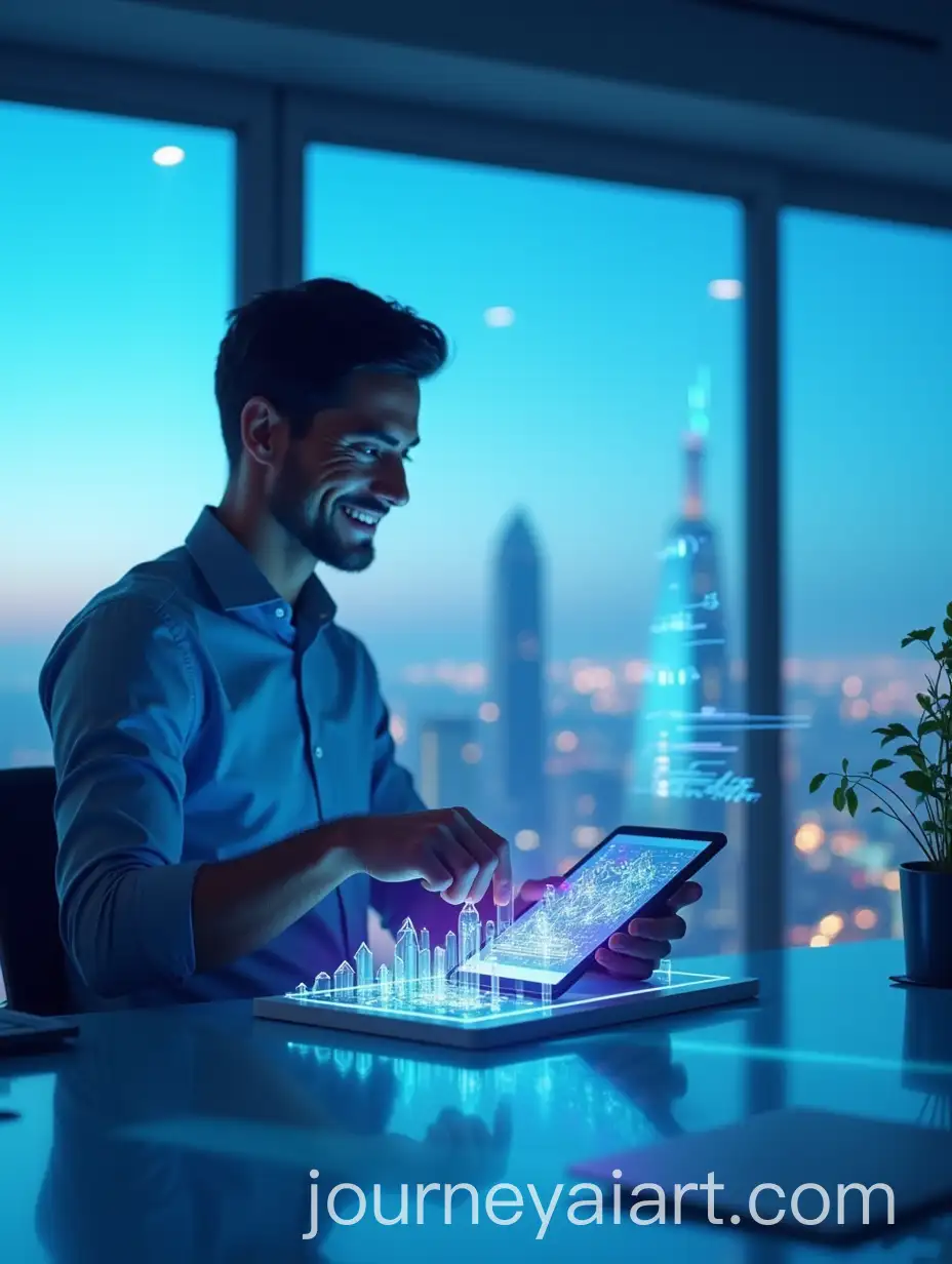 Young-Investor-in-a-Modern-DigitalAI-Art-Prompt-Expansion-Workspace-with-Virtual-Real-Estate-Holograms