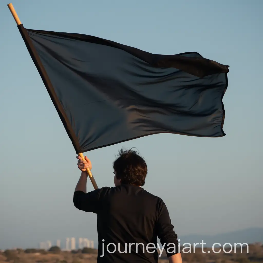 Person-Holding-a-Black-Flag-in-a-Dramatic-Setting