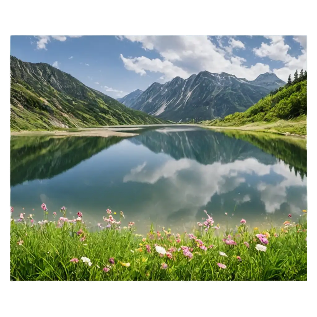 Beautiful-Landscape-with-Flowers-and-Mountains-PNG-Image-Perfect-for-Summer-Days