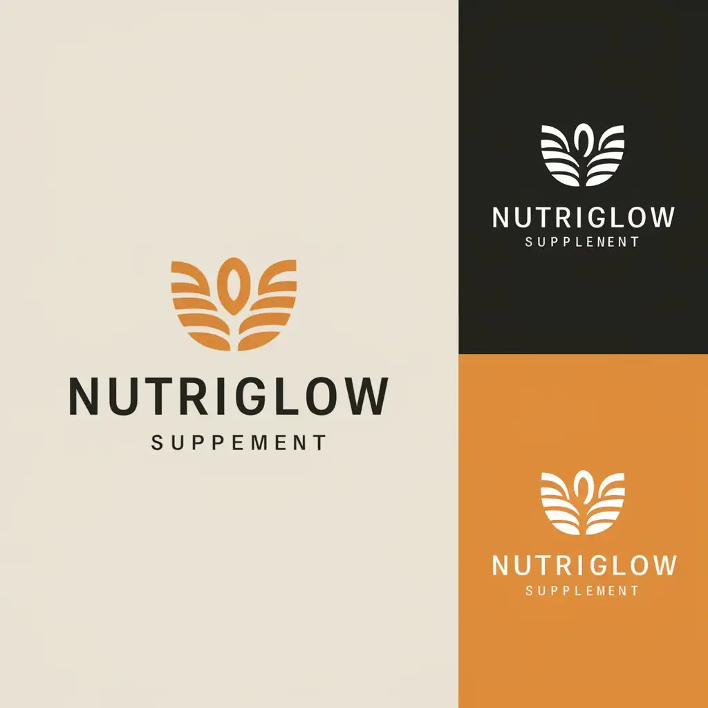 LOGO Design For NUTRIGLOW Realistic Supplement Logo in White and Black Background Colors