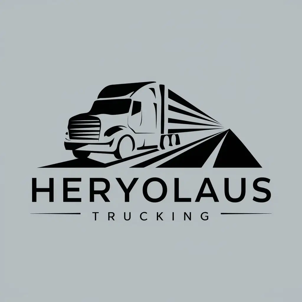 LOGO Design for Heryolaus Trucking Vector Design with Trucking Symbol and Clear Background