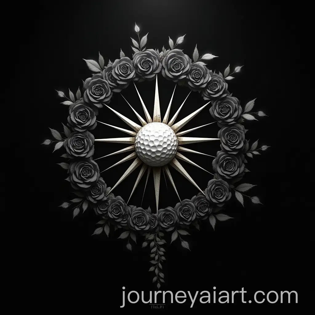 Nilfgaard-Sun-Symbol-in-Golf-Surrounded-by-Black-Roses-and-Ghostly-Skulls