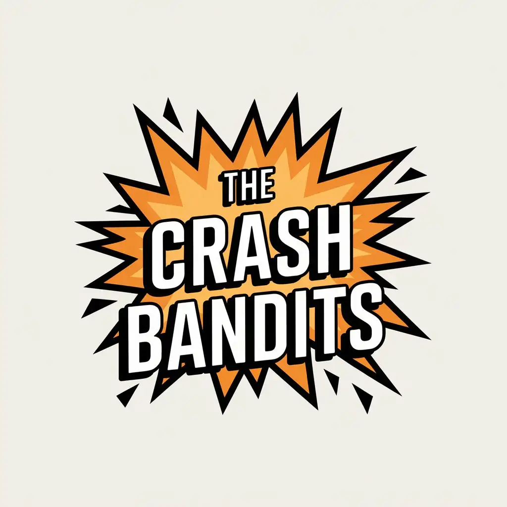 LOGO Design for The Crash Bandits Explosion Symbol with Clear Background