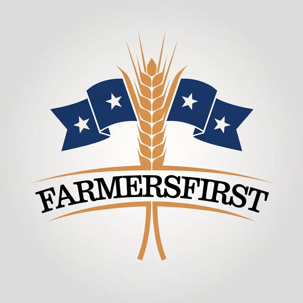 LOGO Design for FARMERSFIRST Wheat Flags with Modern Minimalist Style on Clear Background