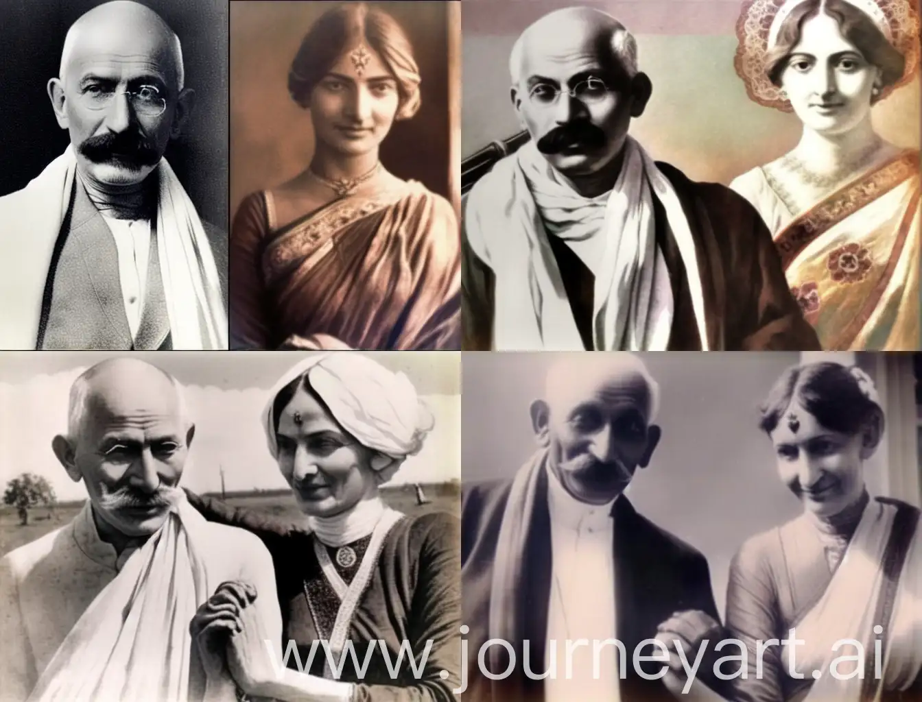 Mahatma-Gandhi-with-a-Russian-Woman