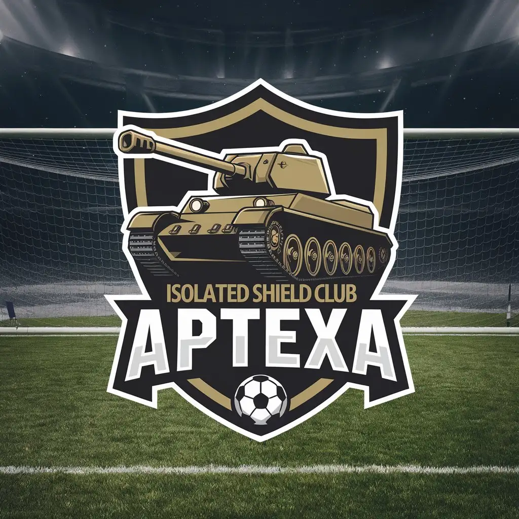 Shield-Soccer-Club-Logo-with-Tank-and-Ball-ARTESHA-Emblem-Design