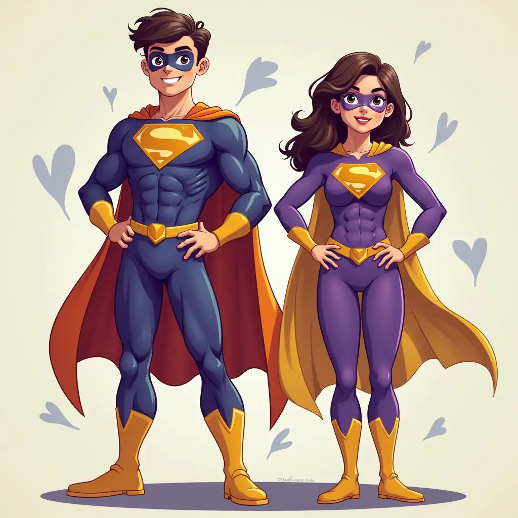 Twin brother and sister super heroes, brother has Water powers, the sister has shape shifting powers, they both wear purple tights with yellow accents