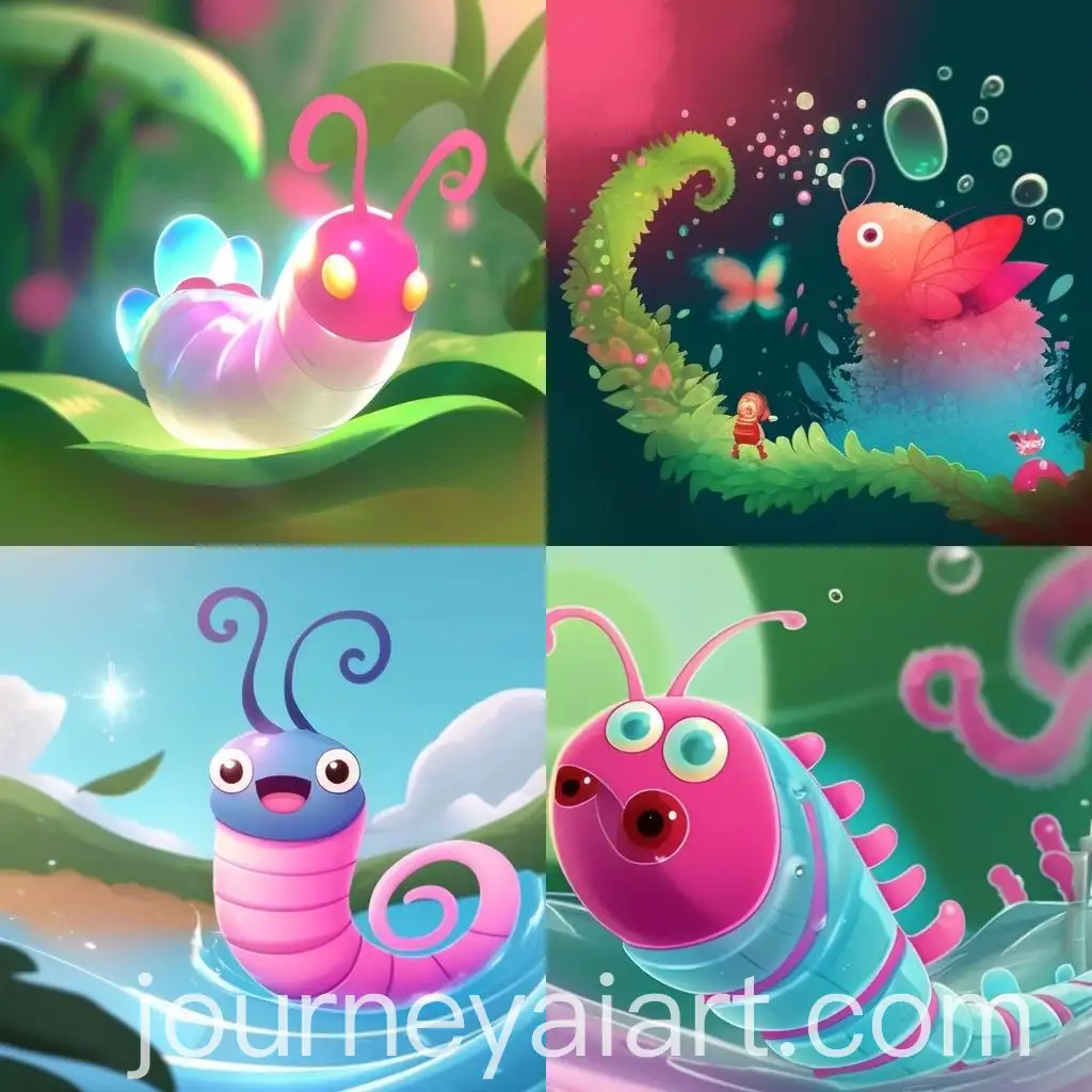 Rosy-the-Migrant-Worm-Searching-for-Water-in-Childrens-Story-Illustration