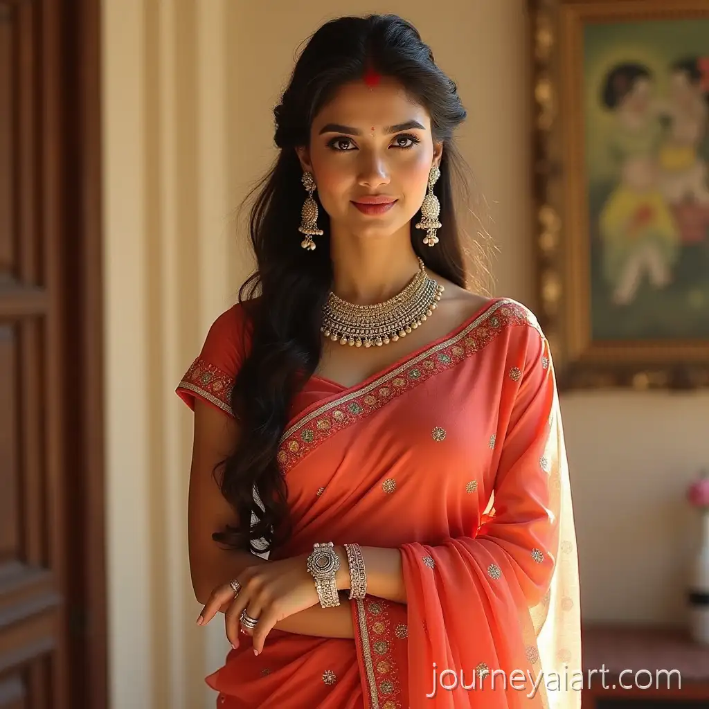 Palak-Sidhwani-in-Traditional-Indian-Saree-Portrait