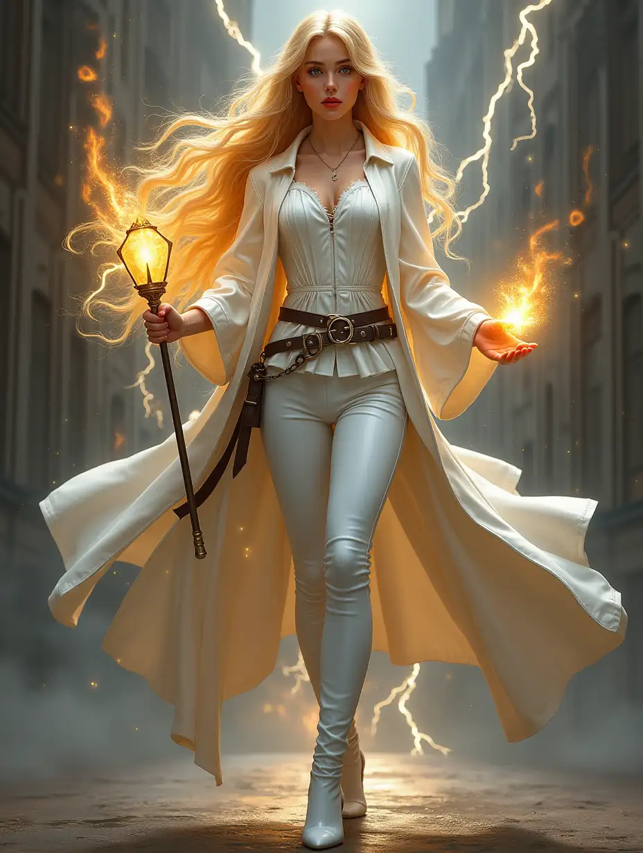 Pretty-Young-Female-Sorceress-Casting-Thunder-Spell-with-Luminous-Eyes