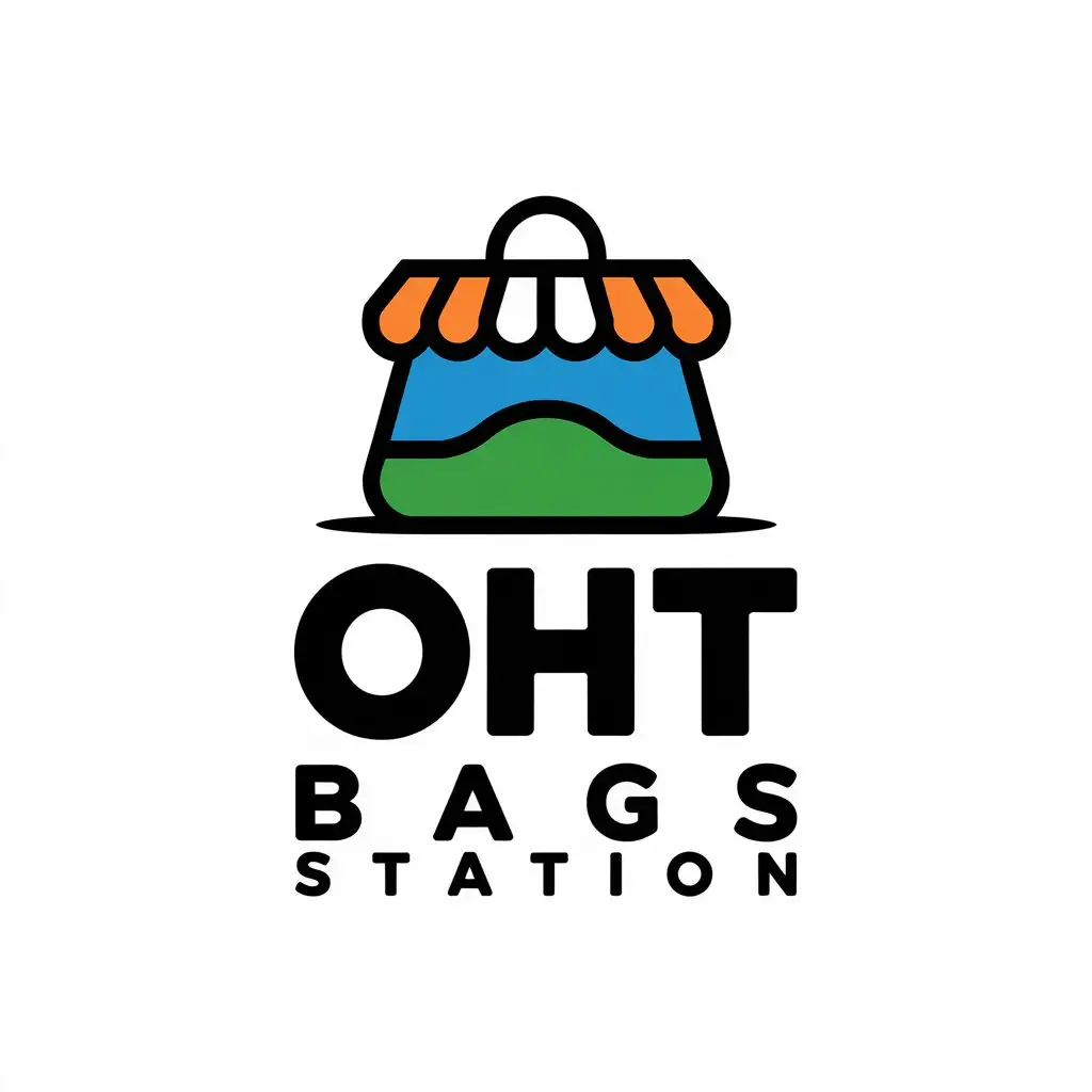 LOGO Design for OHT BAGS STATION Modern Bag and Shop Symbol for Education Industry with Clear Background