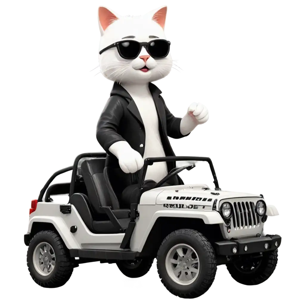 White-and-Black-Cat-with-Sunglasses-Driving-a-Jeep-on-the-Moon-PNG-Image-for-HighQuality-Graphics