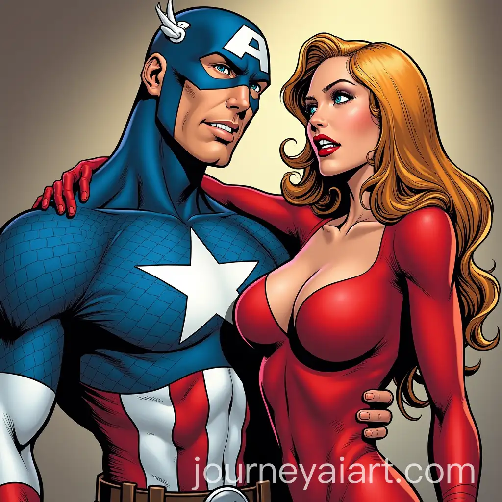 Captain-America-and-Jessica-Rabbit-in-Comic-Style