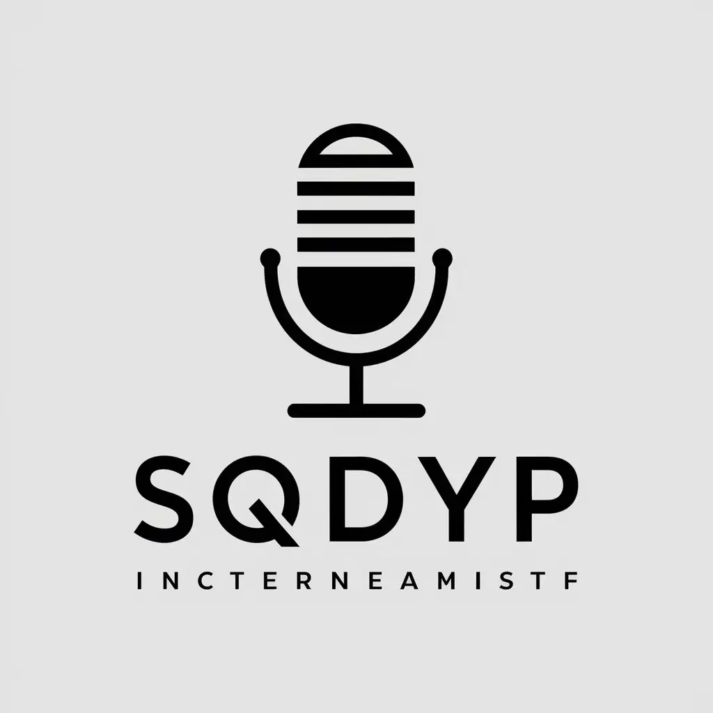 a vector logo design,with the text "sqdyp", main symbol:microphone,Minimalistic,be used in Internet industry,clear background