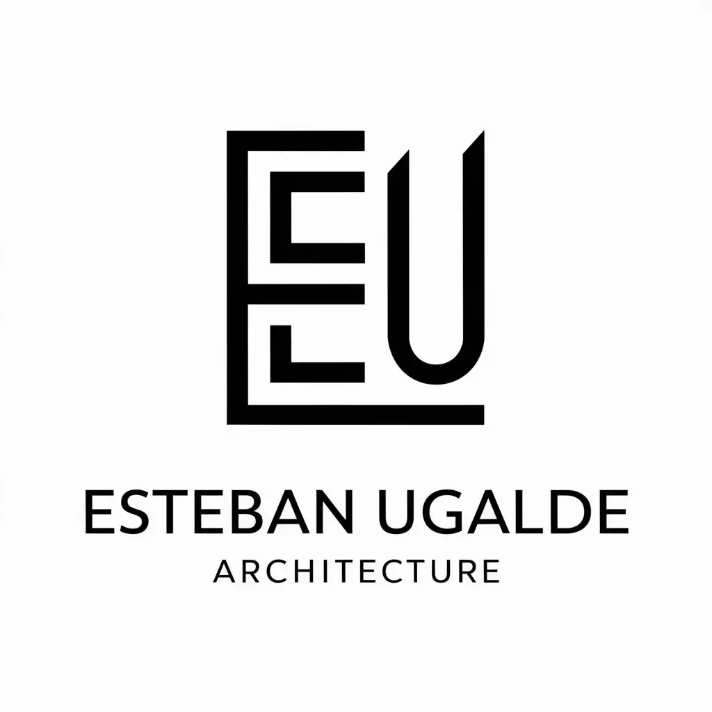 LOGO Design For Esteban Ugalde Architecture EU Symbol in Vector Style for Construction Industry