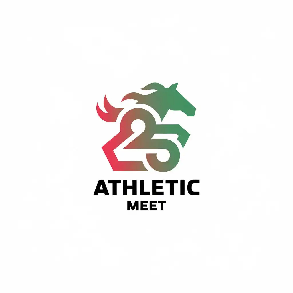 LOGO-Design-For-Athletic-Meet-Horse-Symbol-with-RedGreen-Gradient-for-Sports-Industry