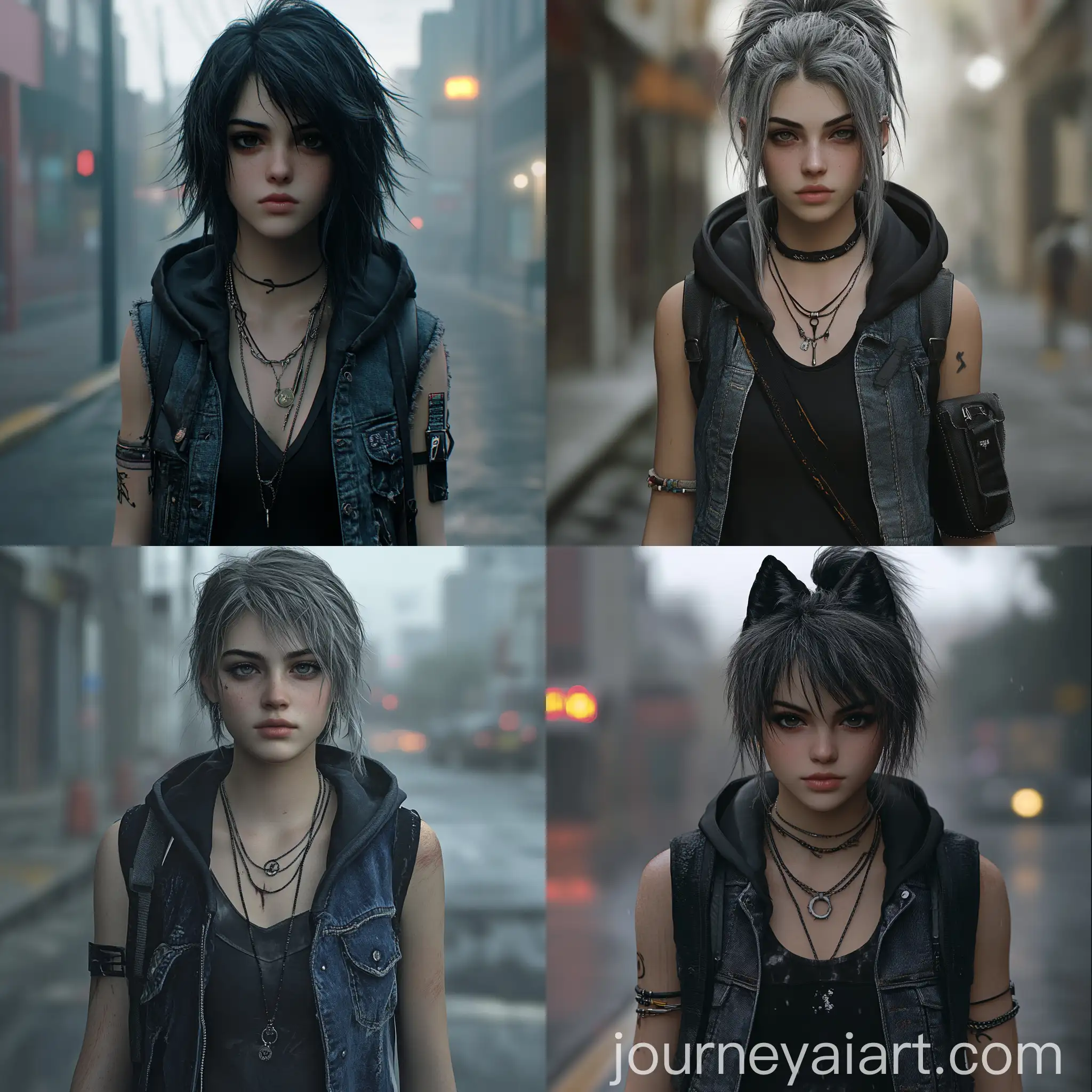 Young-Female-with-Wolf-Cut-Hair-in-Urban-Setting