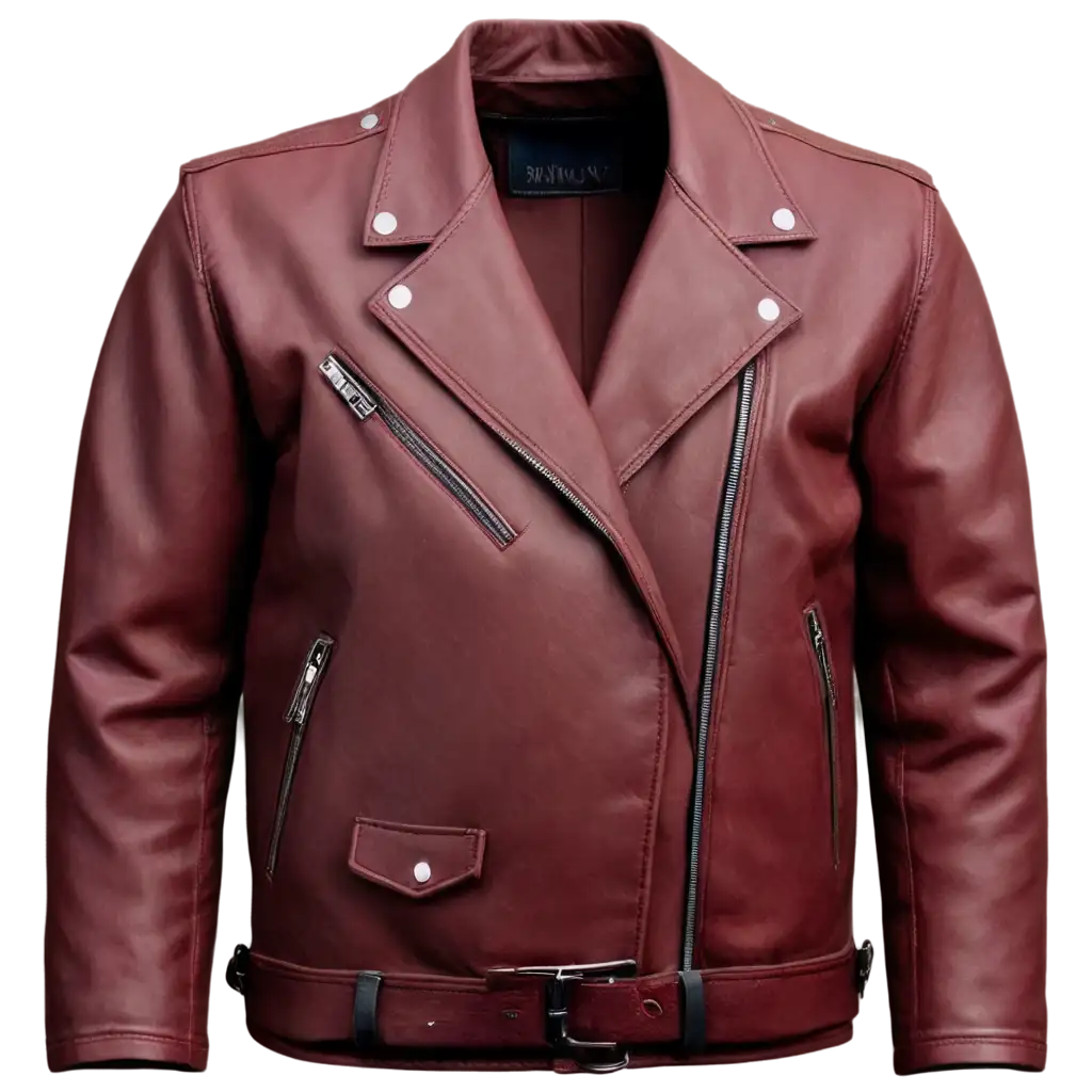 Leather-Biker-Jacket-PNG-Mockup-in-Maroon-Color-HighQuality-Design-Template