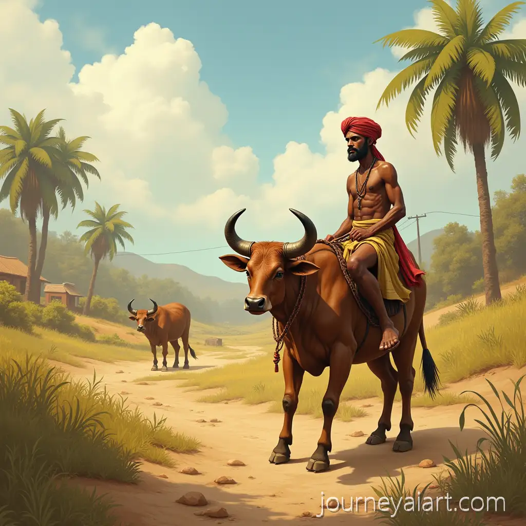 A-Poor-Farmer-Named-Ramlal-Struggles-withRamlal-the-Poor-Farmer-His-Barren-Land-and-Bull-in-a-Small-Village