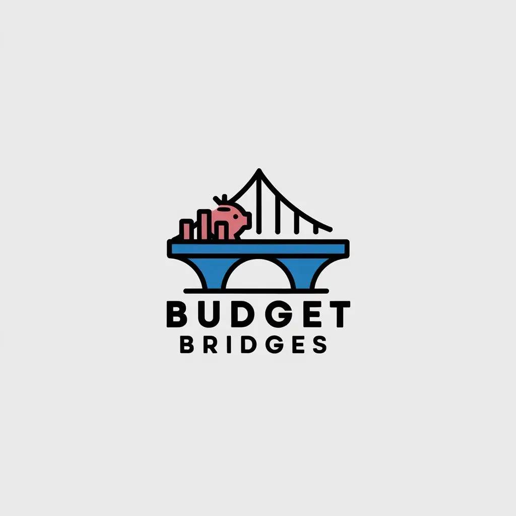 LOGO Design For Budget Bridges Minimalistic Bridge and Financial Literacy Element