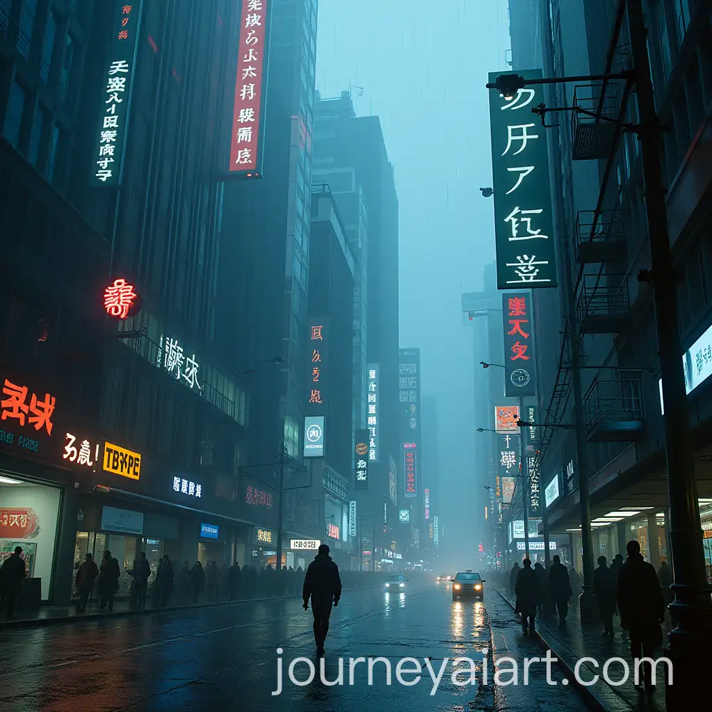 Cyberpunk-Dystopian-Cityscape-in-Rainy-Future