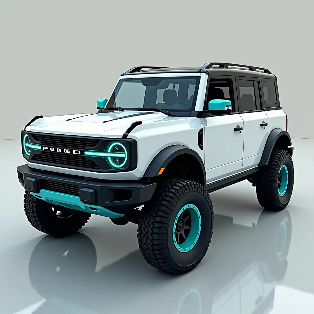 2024 Ford Bronco with White and Tiffany Blue Accents