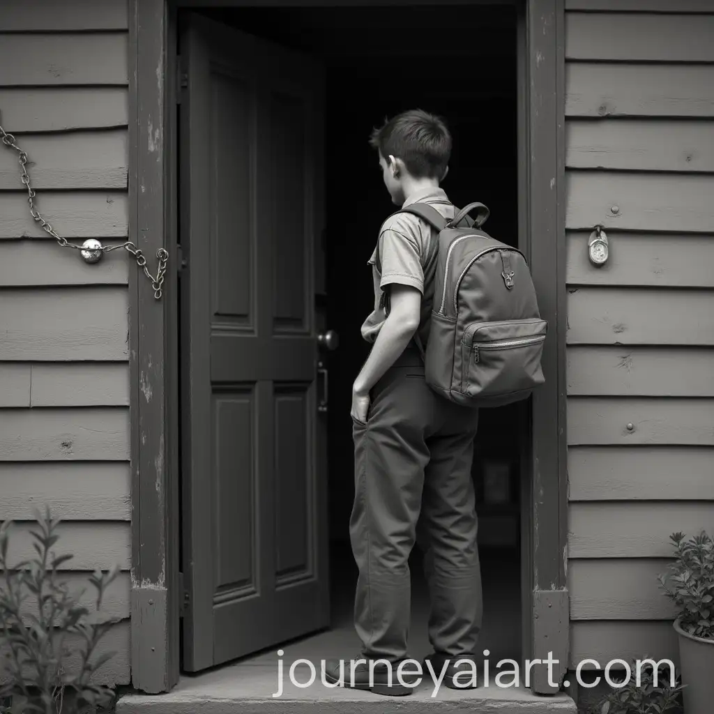 Young-Man-with-Paralyzed-Arm-Standing-at-House-Door-in-1930s-Setting