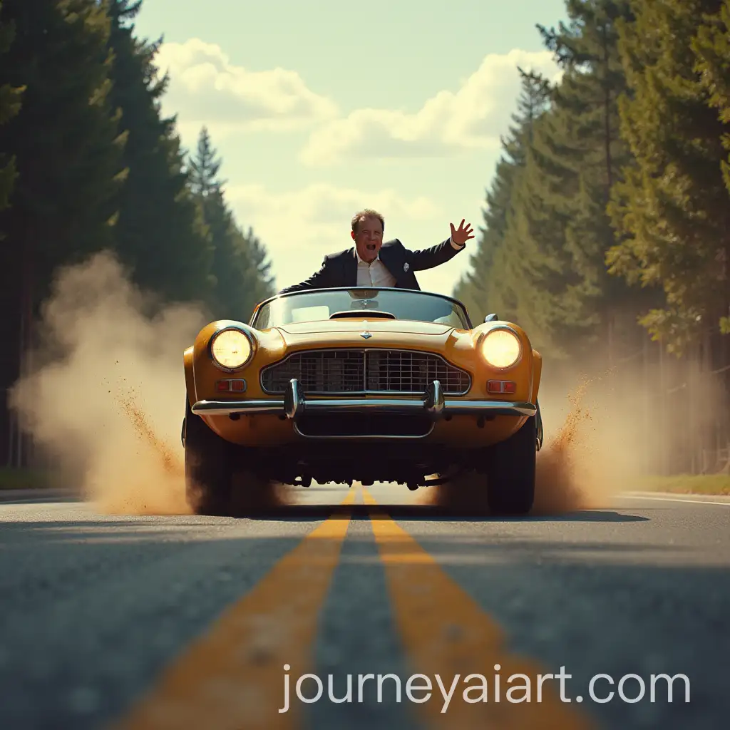 Warwick-Davis-Flying-Out-of-Sunroof-After-Hitting-Large-Speed-Bump