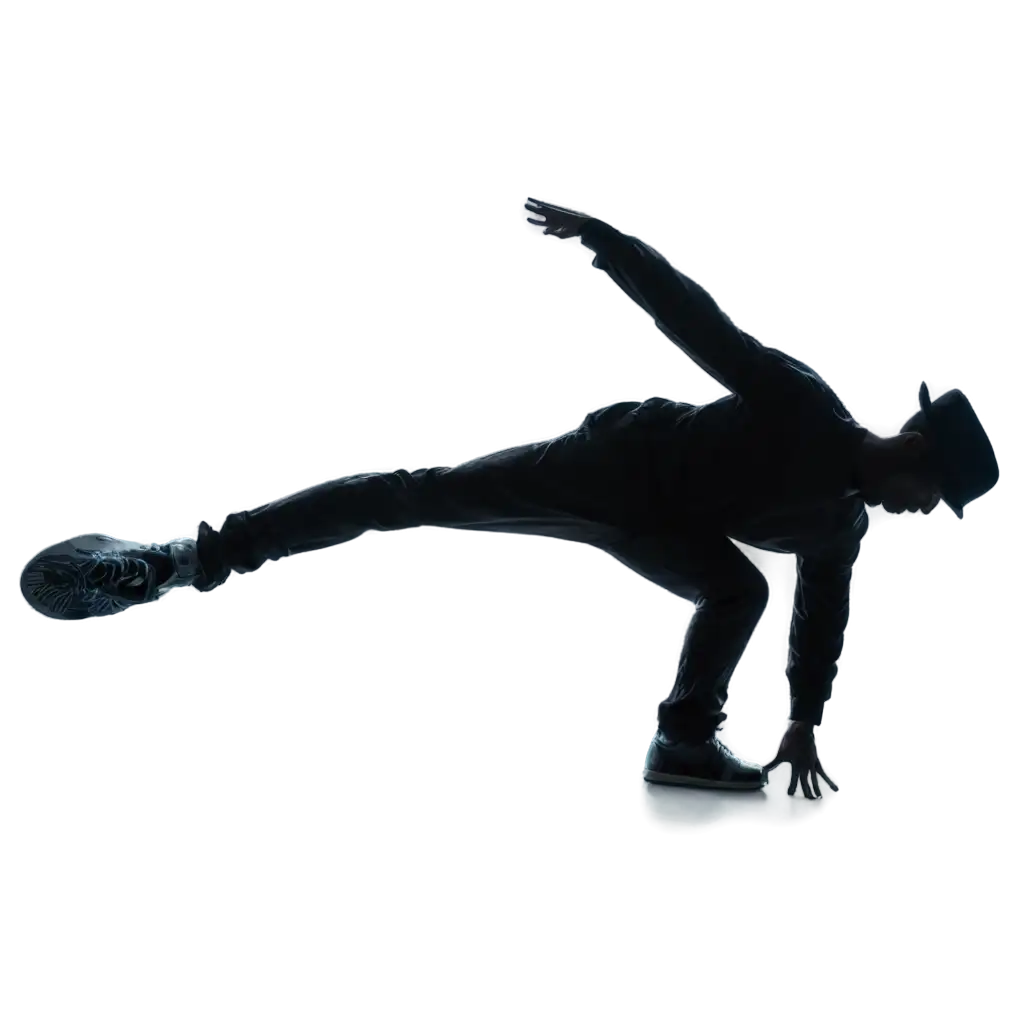 silhouette OF man breakdance