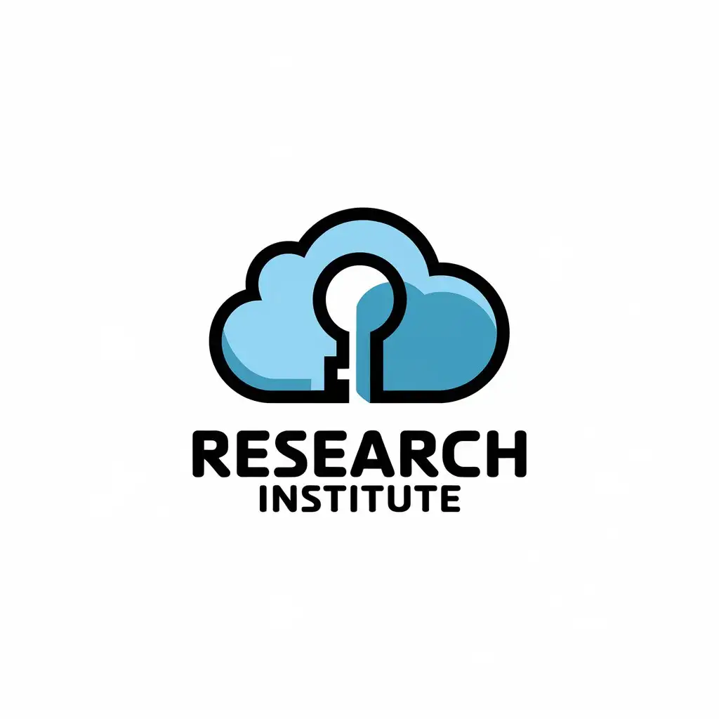 LOGO Design For Research Institute Cloud Key Symbol on Clear Background