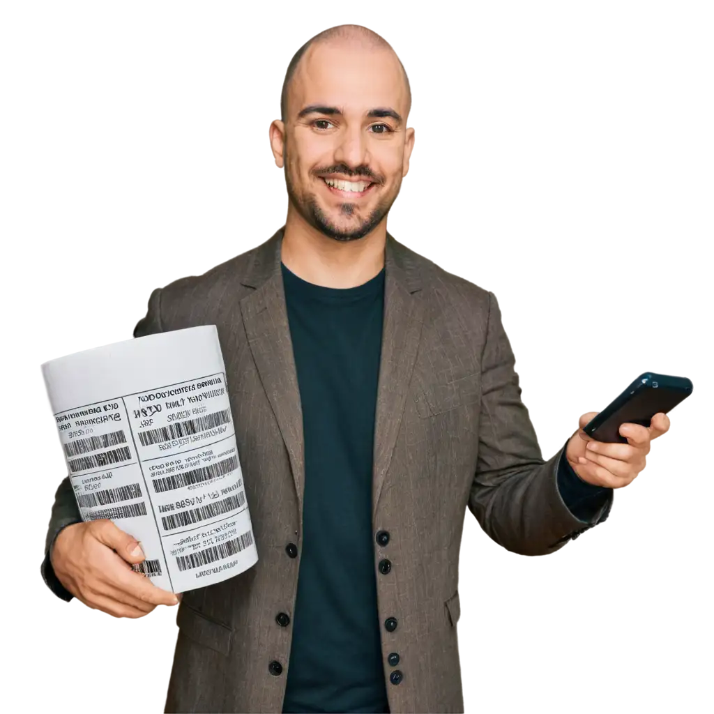 PNG-Image-of-Man-Applying-Barcode-Label-on-Roll-Enhancing-Visual-Clarity-and-Detail