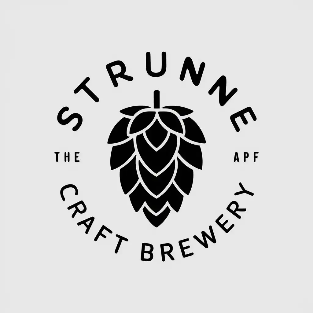 LOGO-Design-for-Strunne-Craft-Brewery-Elegant-Hop-Cone-Symbol-on-Clear-Background