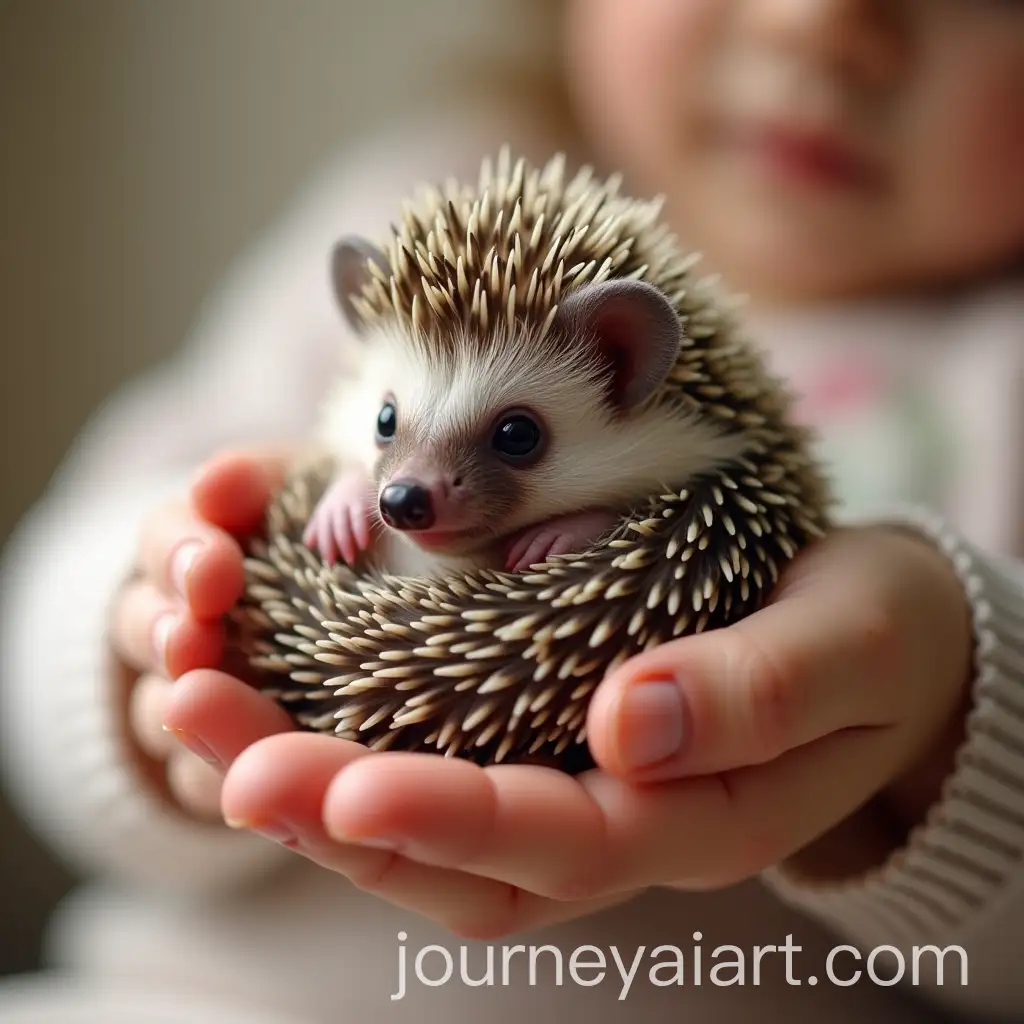 Tiny-Hedgehog-Curled-Up-in-a-Babys-Hand-with-Detailed-Spines-and-Soft-Lighting