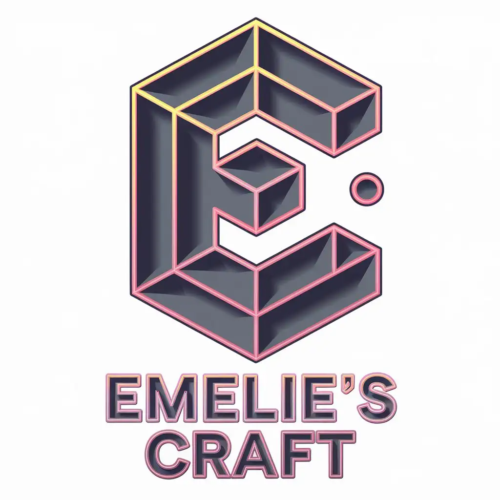 LOGO Design for Emelies Craft 3D E c with Neon Color Effect for Events Industry