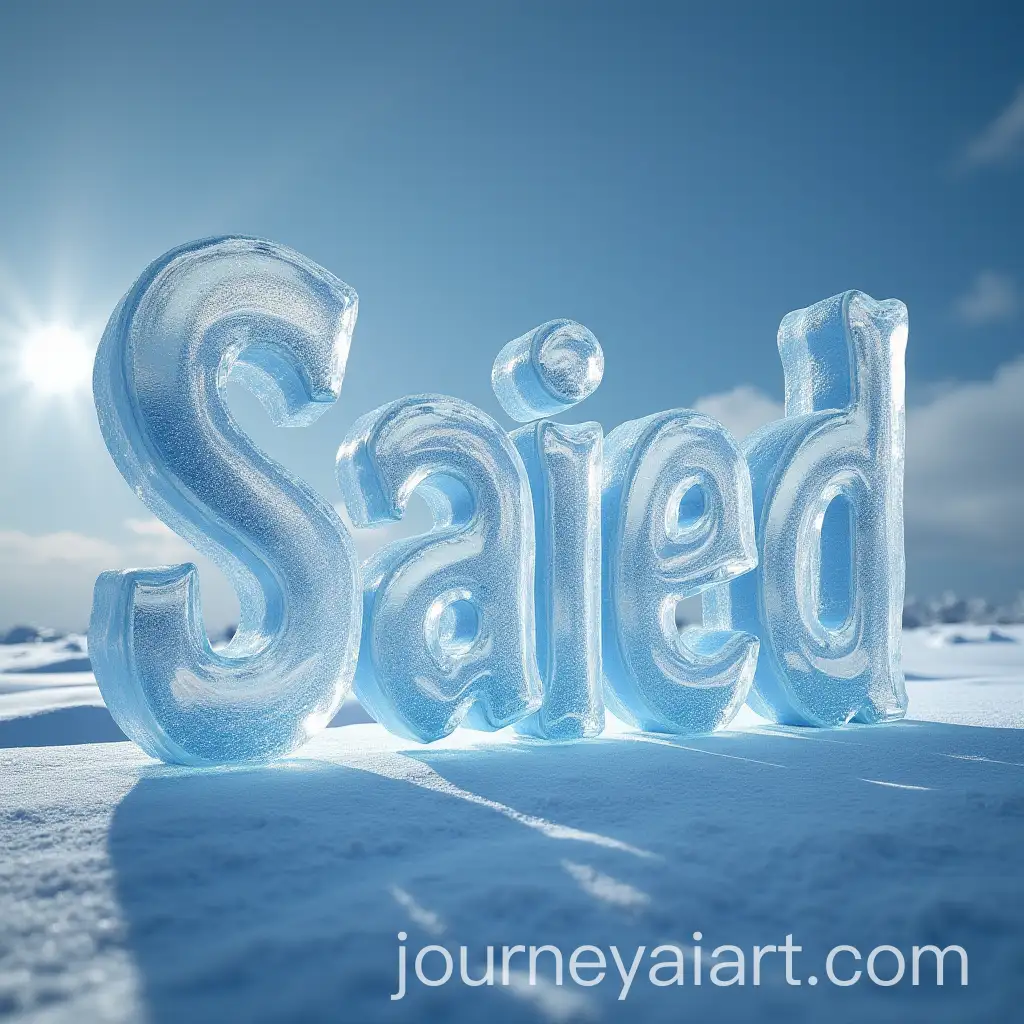 Saied-Written-in-Arabic-on-Ice-with-Intricate-Details