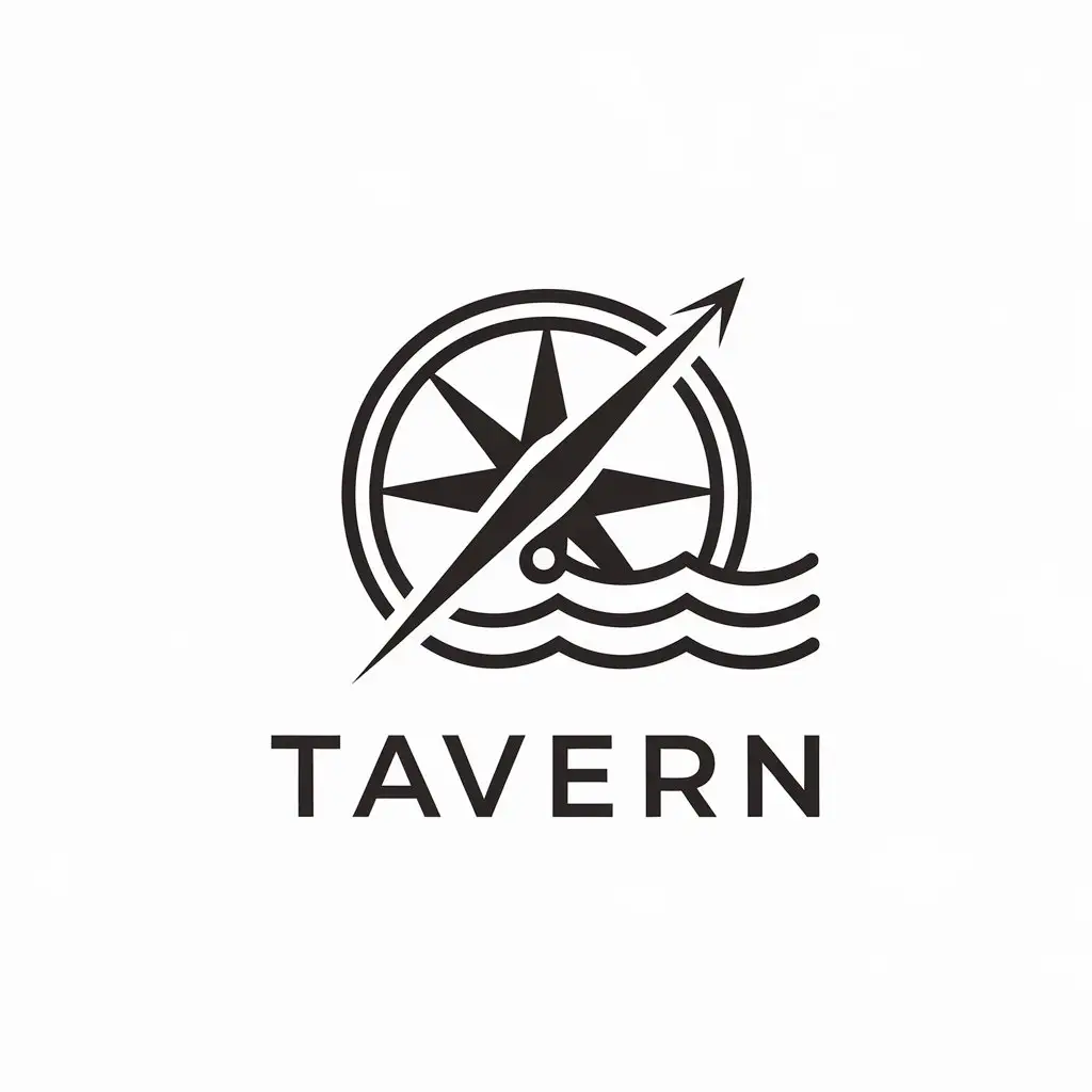 LOGO Design for Tavern Compass Waves and Barrel Theme for Restaurant Industry