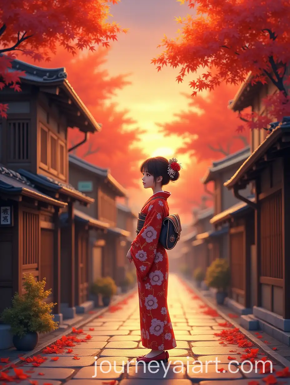 Young-Woman-in-Furisode-Kimono-Among-Autumn-Foliage-in-Kyotos-Gion-District