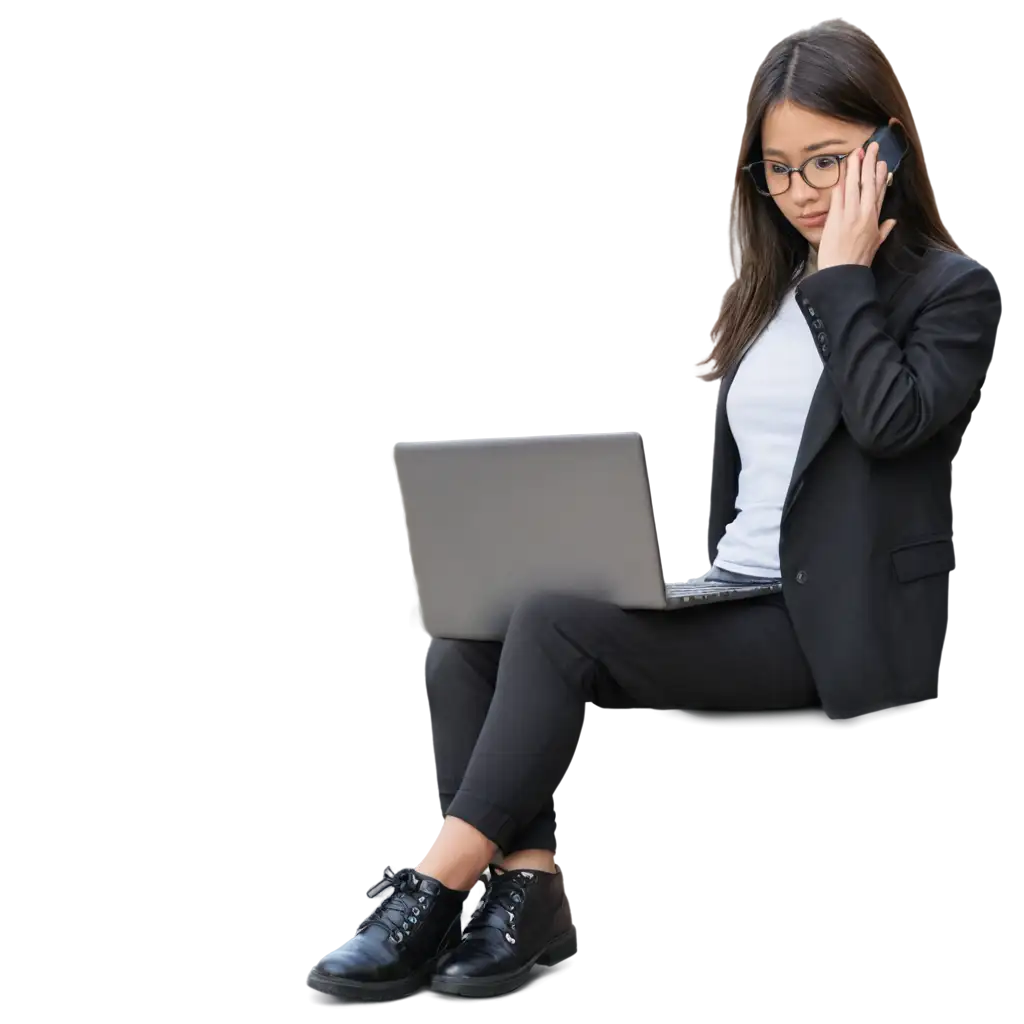 Hide-Face-Girl-with-Laptop-PNG-HighQuality-Transparent-Image-for-Versatile-Uses