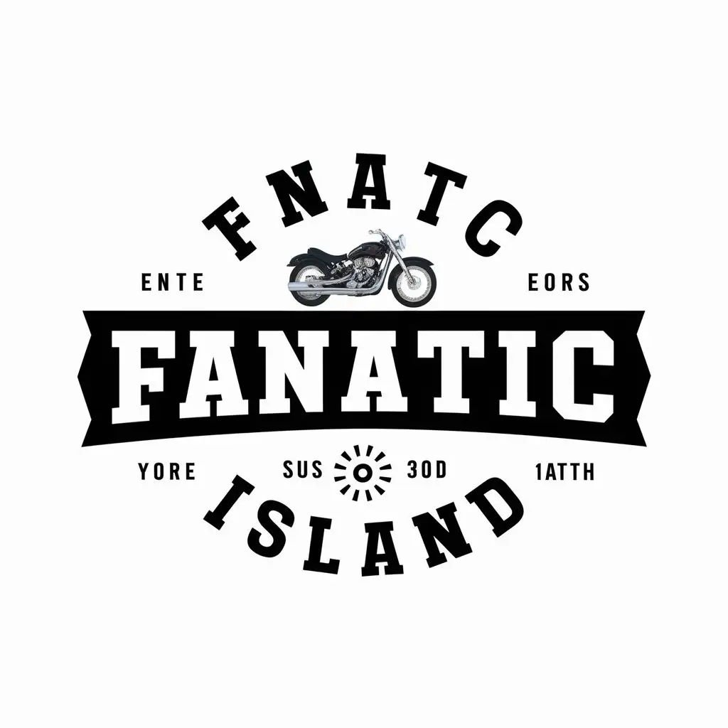 a vector logo design,with the text "fanatic island", main symbol:Harley,Moderate,be used in Entertainment industry,clear background