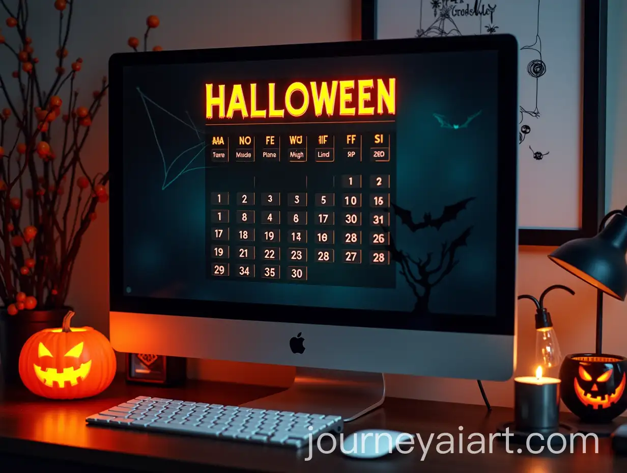 Spooky-Halloween-Desktop-Calendar-Page-with-Eerie-Decorations